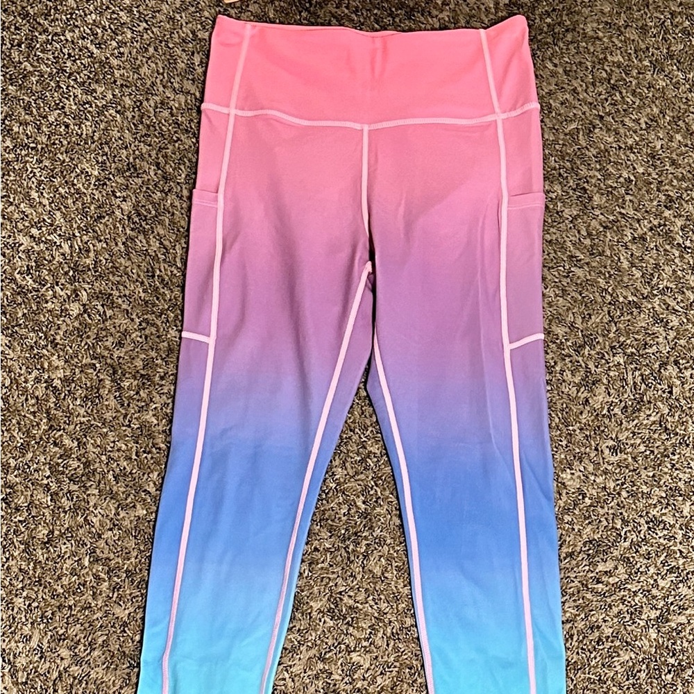 Maven Thread Gradient Ombré Pink and Blue Sports Bra & Leggings - Picture 7 of 8